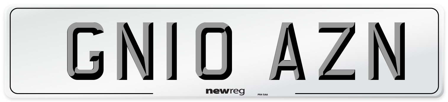 GN10 AZN Number Plate from New Reg
